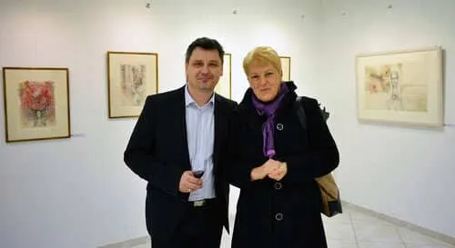 Martin Augustín, Eva Ľuptáková at the Exhibition in ART GALLERY Schürger in Tvrdošín