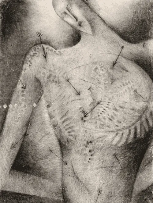 Sen Sv. Šebastiána a horiaci ker